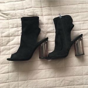 Black suede booties